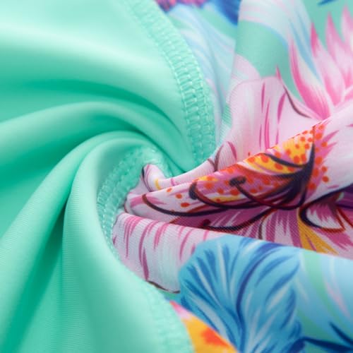 GRACE KARIN Girls Swimsuit Long Sleeve UV Protective Bathing Suit One Piece Swimwear for Kids 5-12 Years4