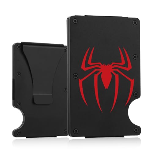 Spider Wallet for Men, Minimalist Personalized Engraved Metal Wal...