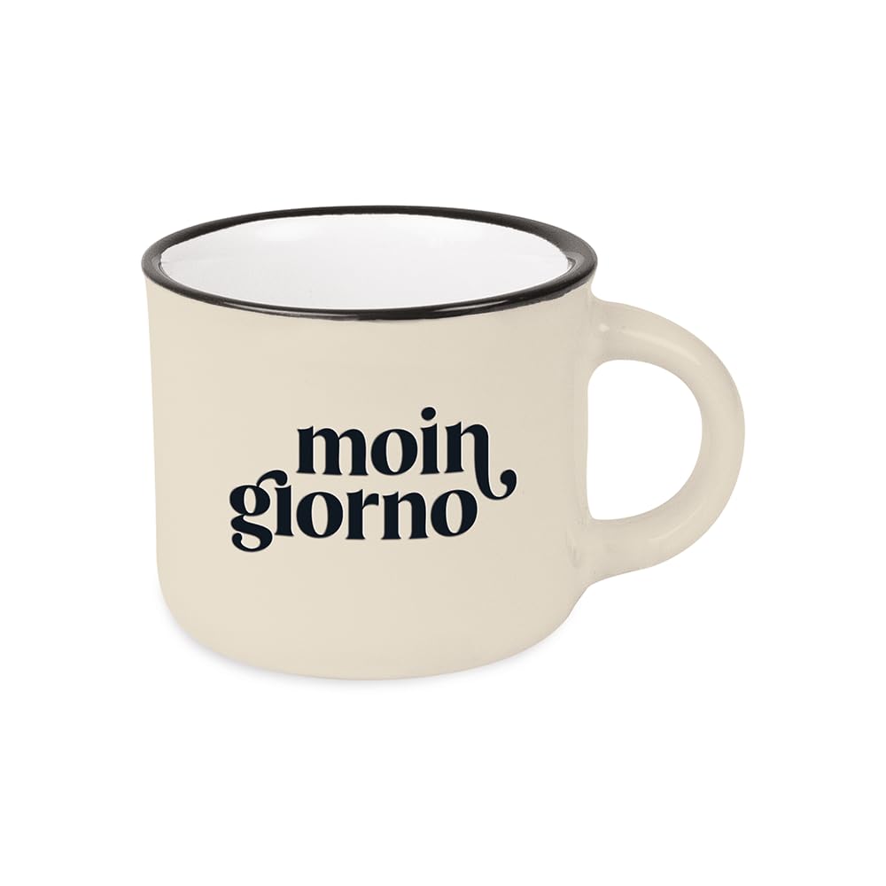 Grafik-Werkstatt Espresso Cup Vintage, Mini Ceramic Mug to Give as a Gift, 95 ml, Moingiorno