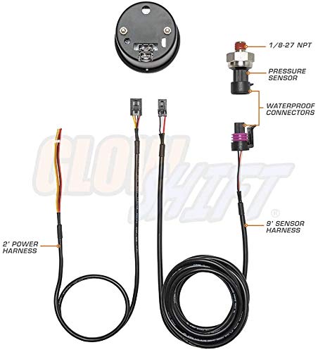 Glowshift GS-T711-SM Tinted 7 Color 100 Psi Fuel Pressure Gauge Kit thumb #1