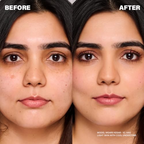 Image of SIMPLYNAM Hydrafit Liquid Concealer | Cool Undertone Concealer for Brightening Dark Circles | Soft-Focus Blur, Buildable Hydrating Coverage | Marula & Rosehip Oil | Vegan, Fragrance-Free | Kesar - 1C
