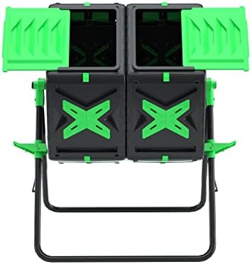 Cubo de compostaje Giratorio de Doble cámara de 140 litros con Si...