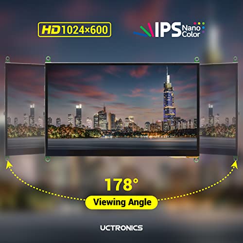 Uctronics 7 Inch Ips Touch Screen For Raspberry Pi 4, 1024×600 Capacitive Hdmi Lcd Touchscreen Monitor Portable Display For Raspberry Pi 4 B, 3 B+, Windows 10 8 7 (Free Driver) #TOP2