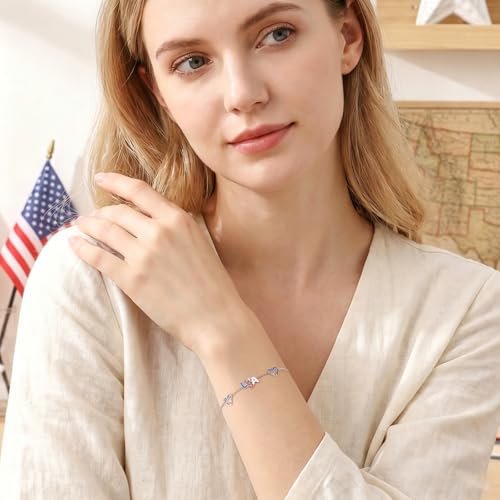 Image of Ladytree Bracelet for Women 925 Sterling Silver Cute Flying Bat /Blue Jay /Turtle /Bunny /Stingary /Octopus Charm Adjustable Bracelet Ocean Jewelry Gifts for Teen Girls Mother Wife Daughter Family