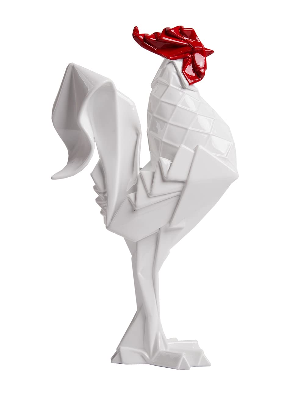 NENBOLEC Gallo Figura Decorativa Animal Escultura Estatua Modern Regalo Interior Salon Arte Cerámico Decoración del Hogar Blanco 31cm