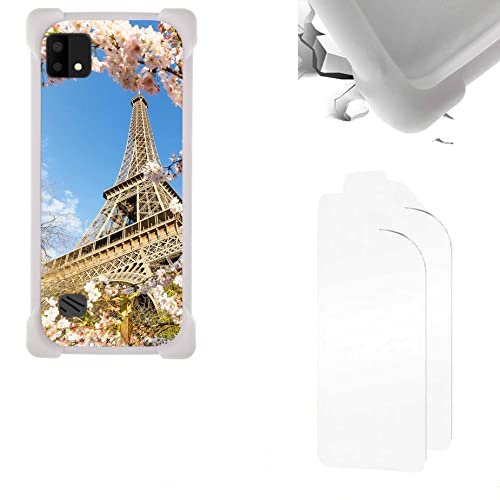 Coque Compatible avec Sosh Soshphone 2021 5.99 Pouces Coque Etui Housse + Film Protecteur Fond de Panier Dur PC + Bordure Souple épaissie KB-BLT