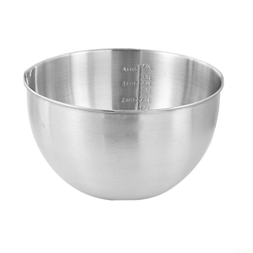 Zestaw misek do mieszania ze stali nierdzewnej, miski kuchenne, 25 cm, srebrne, nadają się do mycia w zmywarce, miski do przygotowywania i serwowania do pieczenia, mieszania, przygotowywania