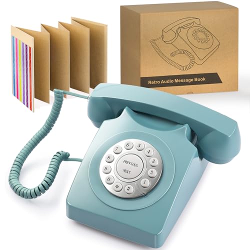 NISAIKLUZ Audio Guest Book Wedding Phone, Record Guest Messages, Retro Audio Guestbook for Wedding, Baby Shower Message Voicemail, Save The Congratulations of Relatives and Friends