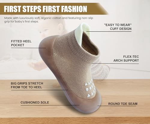 Image of Baby Sock Shoes Boys Girls First Walking Shoes Non-Slip Slippers Soft Sole Sneakers Toddler Infant Babygirl