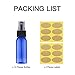LISAPACK 1oz Small Plastic Blue Spray Bottle (12 Pack) Empty Mini Fine Mist Travel Size Atomizer, Tiny Sprayer for Little Perfume, Water, Cologne, Alcohol, Samples (Cobalt Blue, 30ml)
