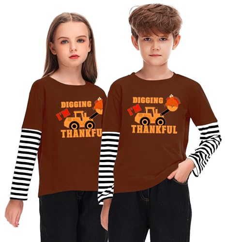 Image of Remimi Unisex Kids Christmas Long Sleeve Shirt Xmas Print Stripe Shirts 2-12 Years
