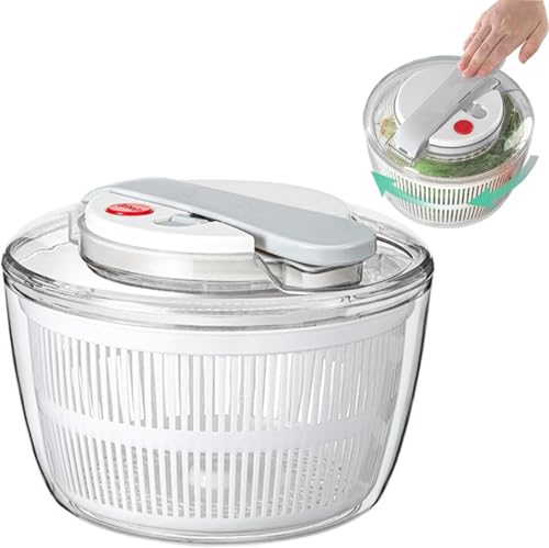 Salad Spinner Manual Salad Spinner Lettuce Dryer Fruit Vegetable Washer Dryer with Stop Button Veggies Drainer Colander