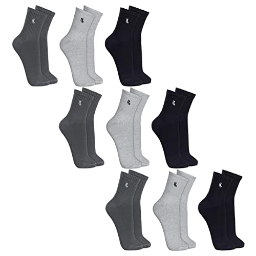 Kit 09 Pares Meia Lupo Sport Cano Médio Algodão Adulto