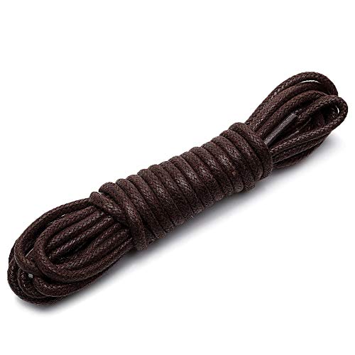 rismart Fuerte Cordones - 3 mm Redondo - Ideal Para el Vestido, Para caminar y Excursionismo Botas de Zapatos P01,Chocolate (3 pares),200 cm
