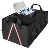 Car Trunk Organizer, Large Cargo SUV Trunk Organizer with Cooler and Pockets, Expendable Car...