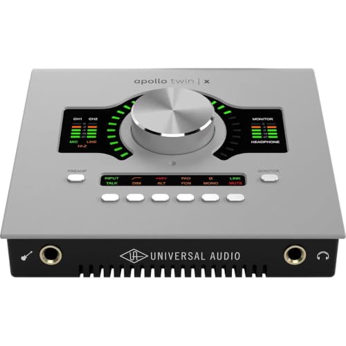 Image of Universal Audio Apollo Twin X DUO Gen 2 with UAD Analog Classics Thunderbolt 3 Audio Interface | 10x6 Thunderbolt 3 Interface, 2 Unison Mic Preamps, Duo Uad Dsp, 24-Bit /192khz Gen-2, Essentials Plus Plug-in Bundle