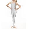 Prime fashions - Girls Shiny Nylon Sleeveless Stirrup Catsuit - Full Body (White, 11-12 Years) #3