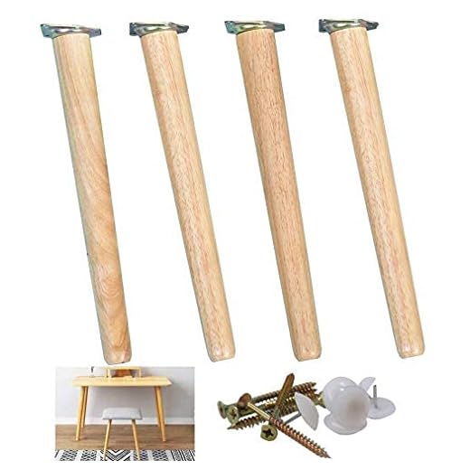 ZBBN Massivt trä möbelben, 4 x bokbord, ben, lutande koniska soffben, ersättande ben, för bord, skåp, soffbord, bänk, bokhylla, TV-skåp, med monteringstillbehör (storlek: 50 cm/19,7 tum)