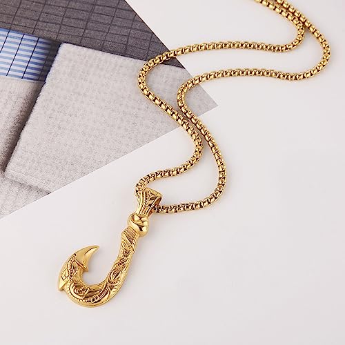 STWTR Hawaiian stainless steel fishhook pendant necklace Moana Fishhook Viking necklace Father husband boyfriend gift4