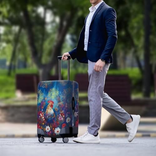 Travel Luggage Cover Abstract Luggage Suitcase Protector Baggage Fit 25-28 Inch Suitcase Covers for Luggage Cover Set Classical Style Rooster3