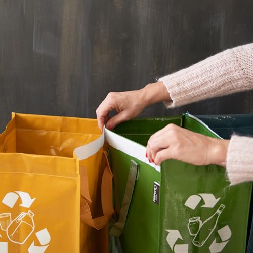 Perfect 0468D 3er Pack Soft Recycling Container für Papier, Glas, Kunststoff, mehrfarbig