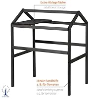 dobar® Rankturm-Aufsatz für Tomaten und Erdbeeren mit Ablage - Rankturm Holz für Hochbeet Kubus 2.0-74 x 54 x 89 cm - Anthrazit – Ansicht 3