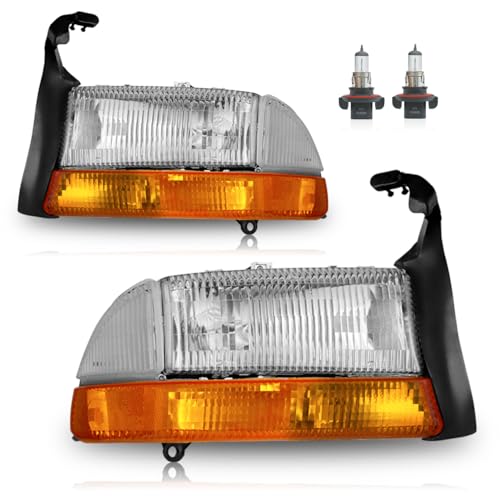 KarSpareHub Headlights for 1997-2004 Dodge Dakota 1998-2003 Dodge Durango (Bulbs included)