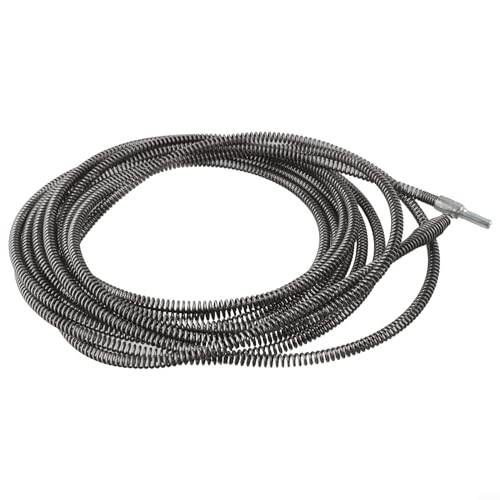 HEIBTENY Spirale de nettoyage de tuyau - Perceuse électrique - Ressort - Nettoyeur d'évier - Outil pour lavabo, baignoires (8 mètres)