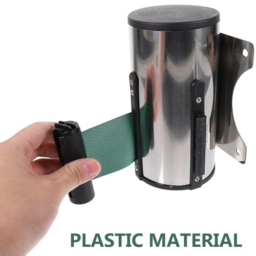 Barrière rétractable de 5 mètres murale plastique verte