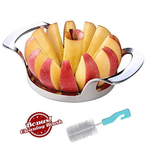 SAVORLIVING Apple Slicer, Upgraded Version with 12 Blades, Extra Large Stainless Steel, Ultra Sharp Apple Slicer, Pitter, Divider for up to 4" Apples Update Silver - Image 5