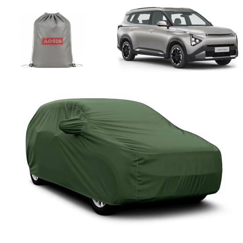 Image of AOSIS 'Waterproof' Car Cover Compatible with Kia Carens /Clavis /Clavis EV 300 GSM Uly Coated Thick Fabric 4X4, Adjustable Belt Buckle, Elastic Grip