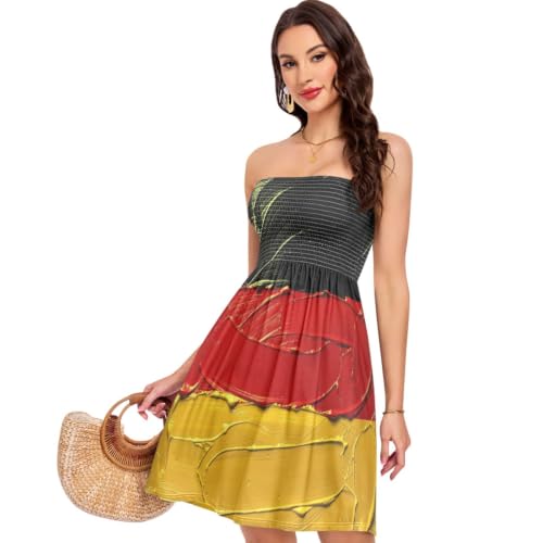 Robe Allemagne GuoChe imprimé peinture à l'huile bustier fluide