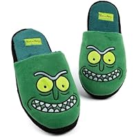 Rick y Morty Pantuflas para hombres adultos Pickle Rick Green