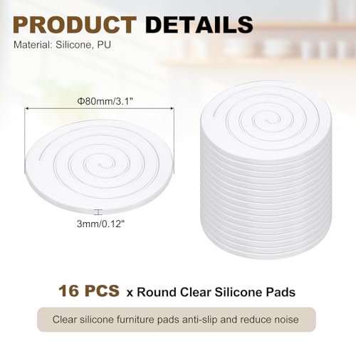 Protectores de suelos autoadhesivos y transparentes de 3.1" para patas de sofá y mesas 3