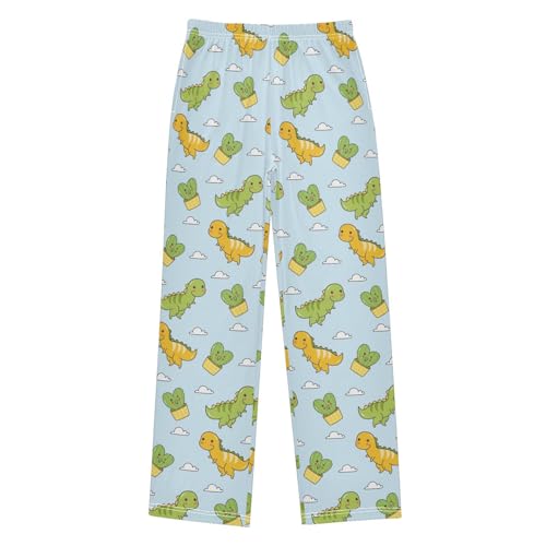 ZZKKO Cute Dinosaur Cactus Boys Pants for Kids Jogger Pants with Pockets S-XL