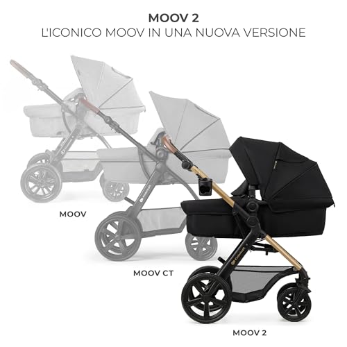 Kinderkraft MOOV2 Trio Passeggino Neonati 3 In 1 Fino 26 Kg, Con Ovetto I-SIZE 40-75 Cm, Carrozzina Reversibile Fronte Mamma E Strada, Schienale Regolabile, Ruote Eva, Nero - 12