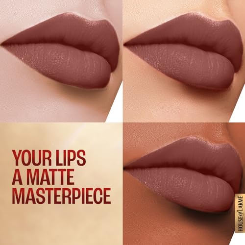 Image of LAKME Powerplay Priming Matte Lipstick, Smooth Matte Finish, Lightweight Lipstick, Smudgeproof, Lasts 16hrs, Hydrates Lips, Coffee Command, 3.6g (Pack of 2)