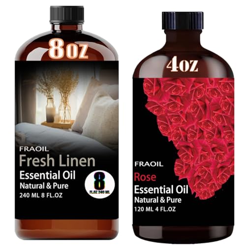 Aceites Esenciales Fresh Linen y Rosa para Difusor 8 y 4 Fl Oz