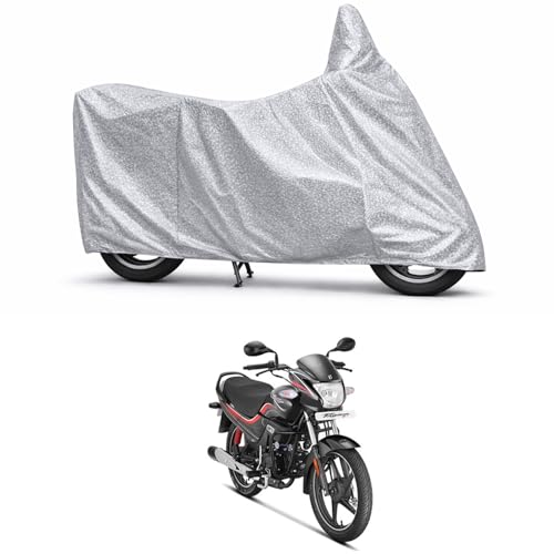 Image of 100% Waterproof Two Wheeler Body Cover Multi Layered Fabric Designed for Hero Passion Plus | Belt Buckle Lock | Silver Mag