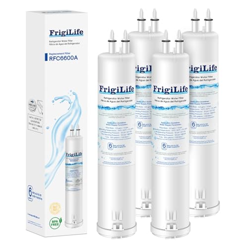 FrigiLife RFC6600A Refrigerator Water Filter Compatible with EDR3RXD1, Everydrop Filter 3, 4396841, 4396710, Kenmore 46-9083, 46-9030, 9030, 9083, KAD3RXD1, WHR3RXD1, 4PACK