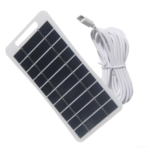 Yhenlovtt Panneau de charge solaire 5 W 5 V avec sortie de type C, chargeur solaire portable d'extérieur pour téléphone, appareil photo, banque d'alimentation, étanche IP65, léger pour le camping et