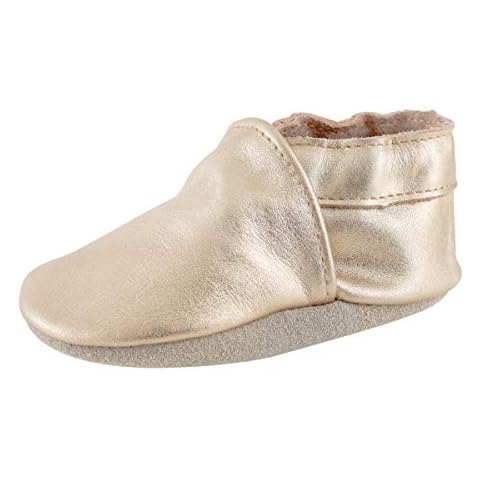 Cartoon Baby Moccasin Leather First Walker Infant Shoes 0-24 Months (Gold, Numeric_3) Cover