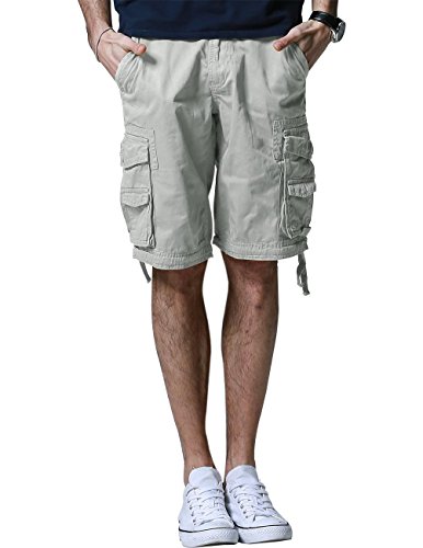 Matchstick Men's Twill Cargo Short, Brand Size 3XL/38 (UK Size 38.5W / 12L), S3612 Light Grey