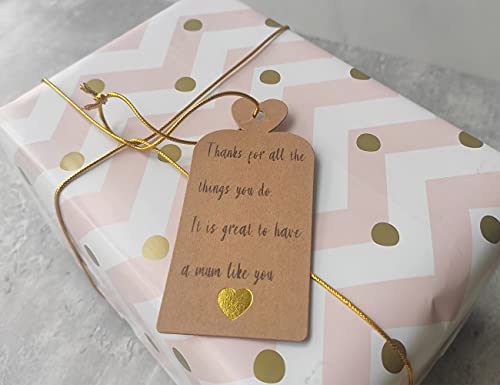 Parxara - Etichette regalo con cuore dorato grande...