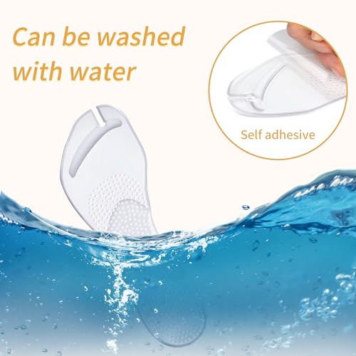 Image of SooGree 2 Pairs Gel Arch Support Cushion Insoles Adhesive Silicone Flip Flop Thong Inserts Invisible Slim Inserts Pain Relief Anti-Slip Shock Absorption Plantar Fasciitis