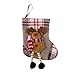 JOYIN 12 Pcs Mini Christmas 3D Bulk Xmas Stockings Santa Snowman Reindeer Burlap Stockings for Present Holders Treat Bags Christmas Tree Decoration Xmas Party Decors