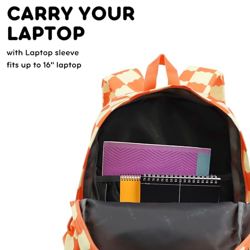 Image of J World Oz Middle School Backpack for Kids. Cute Laptop Bookbag for Girls Boys, Wiggle Coral