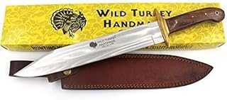 Wild Turkey Handmade Collection 17.25" Fixed Blade Hunting Knife w/Leather Sheath (Wood) - Wild Turkey Handmade