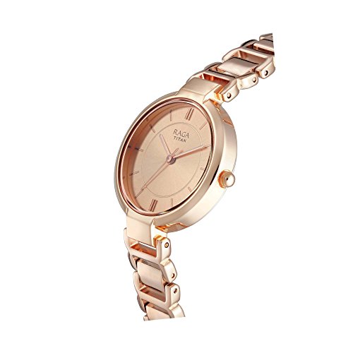 Titan Raga Women's Sundial Gold Elegance: The Timeless Statement Rose Gold Dial & Band Analog Metal Watch-NS2608WM01 - Image 2