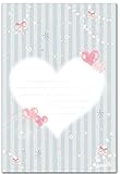 メッセージポストカード 「キラキラハート」 かわいい絵葉書